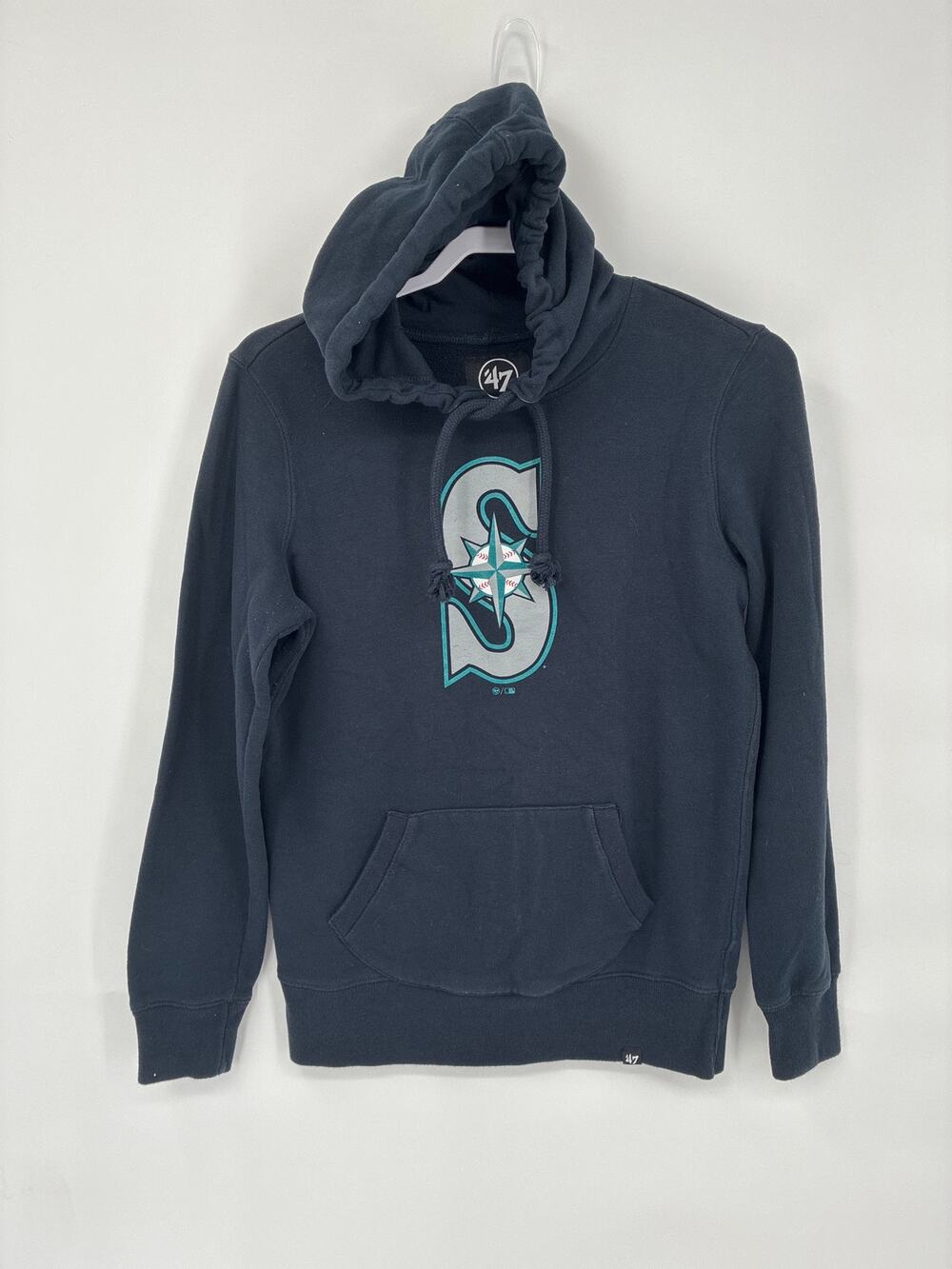 '47 MLB Seattle Mariners Navy Hoodie Pullover Sweatshirt Boys Youth Medium
